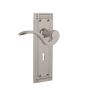 Nostalgic Warehouse Manor Passage Door Lever Set with Mission Rose and Decorative Keyhole for 2-3/4" Backset Doors Satin Nickel