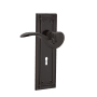 Nostalgic Warehouse Manor Passage Door Lever Set with Mission Rose and Decorative Keyhole for 2-3/4" Backset Doors Timeless Bronze