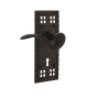 Nostalgic Warehouse Manor Right Handed Non-Turning One-Sided Door Lever with Craftsman Rose and Decorative Keyhole Oil-Rubbed Bronze
