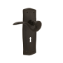 Nostalgic Warehouse Manor Non-Turning One-Sided Door Lever with Prairie Rose and Decorative Keyhole Oil-Rubbed Bronze