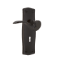 Nostalgic Warehouse Manor Non-Turning One-Sided Door Lever with Prairie Rose and Decorative Keyhole Timeless Bronze