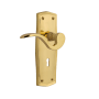 Nostalgic Warehouse Manor Non-Turning One-Sided Door Lever with Prairie Rose and Decorative Keyhole Unlacquered Brass