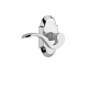 Nostalgic Warehouse Manor Right Handed Privacy Door Lever Set with Cottage Rose for 2-3/8" Backset Doors Bright Chrome