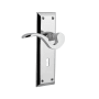 Nostalgic Warehouse Manor Privacy Door Lever Set with New York Rose and Decorative Keyhole for 2-3/4" Backset Doors Bright Chrome