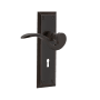 Nostalgic Warehouse Manor Privacy Door Lever Set with New York Rose and Decorative Keyhole for 2-3/4" Backset Doors Timeless Bronze