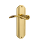 Nostalgic Warehouse Swan Passage Door Lever Set with Deco Rose for 2-3/8" Backset Doors Polished Brass