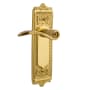 Nostalgic Warehouse Swan Passage Door Lever Set with Egg & Dart Rose for 2-3/8" Backset Doors Unlacquered Brass