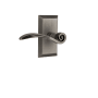 Nostalgic Warehouse Swan Passage Door Lever Set with Studio Rose for 2-3/8" Backset Doors Antique Pewter