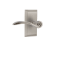 Nostalgic Warehouse Swan Passage Door Lever Set with Studio Rose for 2-3/8" Backset Doors Satin Nickel