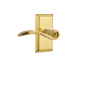 Nostalgic Warehouse Swan Passage Door Lever Set with Studio Rose for 2-3/8" Backset Doors Polished Brass