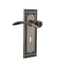 Nostalgic Warehouse Swan Passage Door Lever Set with Mission Rose and Decorative Keyhole for 2-3/8" Backset Doors Antique Pewter