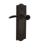 Nostalgic Warehouse Swan Right Handed Non-Turning One-Sided Door Lever with Meadows Rose Oil-Rubbed Bronze