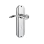 Nostalgic Warehouse Swan Non-Turning Two-Sided Lever Set with Deco Rose and Decorative Keyhole Bright Chrome