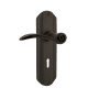 Nostalgic Warehouse Swan Non-Turning Two-Sided Lever Set with Deco Rose and Decorative Keyhole Oil-Rubbed Bronze