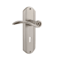 Nostalgic Warehouse Swan Non-Turning Two-Sided Lever Set with Deco Rose and Decorative Keyhole Satin Nickel