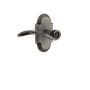 Nostalgic Warehouse Swan Right Handed Privacy Door Lever Set with Cottage Rose for 2-3/4" Backset Doors Antique Pewter