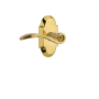 Nostalgic Warehouse Swan Right Handed Privacy Door Lever Set with Cottage Rose for 2-3/4" Backset Doors Polished Brass