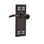 Nostalgic Warehouse Swan Privacy Door Lever Set with Craftsman Rose for 2-3/4" Backset Doors Timeless Bronze