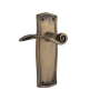 Nostalgic Warehouse Swan Privacy Door Lever Set with Prairie Rose for 2-3/8" Backset Doors Antique Brass