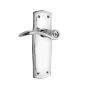 Nostalgic Warehouse Swan Privacy Door Lever Set with Prairie Rose for 2-3/8" Backset Doors Bright Chrome