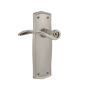 Nostalgic Warehouse Swan Privacy Door Lever Set with Prairie Rose for 2-3/8" Backset Doors Satin Nickel