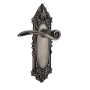 Nostalgic Warehouse Swan Privacy Door Lever Set with Victorian Rose for 2-3/8" Backset Doors Antique Pewter