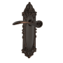 Nostalgic Warehouse Swan Privacy Door Lever Set with Victorian Rose for 2-3/8" Backset Doors Timeless Bronze