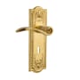 Nostalgic Warehouse Swan Privacy Door Lever Set with Meadows Rose and Decorative Keyhole for 2-3/4" Backset Doors Polished Brass