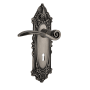 Nostalgic Warehouse Swan Privacy Door Lever Set with Victorian Rose and Decorative Keyhole for 2-3/8" Backset Doors Antique Pewter