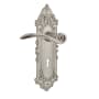 Nostalgic Warehouse Swan Privacy Door Lever Set with Victorian Rose and Decorative Keyhole for 2-3/8" Backset Doors Satin Nickel