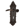 Nostalgic Warehouse Swan Privacy Door Lever Set with Victorian Rose and Decorative Keyhole for 2-3/8" Backset Doors Timeless Bronze