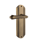 Nostalgic Warehouse Fleur Passage Door Lever Set with Deco Rose for 2-3/8" Backset Doors Antique Brass