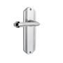 Nostalgic Warehouse Fleur Passage Door Lever Set with Deco Rose for 2-3/8" Backset Doors Bright Chrome