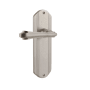 Nostalgic Warehouse Fleur Passage Door Lever Set with Deco Rose for 2-3/8" Backset Doors Unlacquered Brass