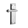 Nostalgic Warehouse Fleur Non-Turning One-Sided Door Lever with New York Rose and Decorative Keyhole Bright Chrome