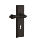 Nostalgic Warehouse Fleur Non-Turning One-Sided Door Lever with New York Rose and Decorative Keyhole Oil-Rubbed Bronze