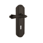 Nostalgic Warehouse Fleur Privacy Door Lever Set with Deco Rose and Decorative Keyhole for 2-3/4" Backset Doors Oil-Rubbed Bronze
