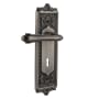 Nostalgic Warehouse Fleur Privacy Door Lever Set with Egg & Dart Rose and Decorative Keyhole for 2-3/4" Backset Doors Antique Pewter