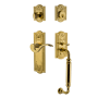 Nostalgic Warehouse Meadows Right Handed Sectional Single Cylinder Keyed Entry Door Handleset with C Grip and Manor Lever for 2-3/8" Backset Doors Lifetime Brass