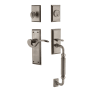 Nostalgic Warehouse New York Right Handed Sectional Single Cylinder Keyed Entry Door Handleset with F Grip and Manor Lever for 2-3/4" Backset Doors Antique Pewter