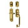 Nostalgic Warehouse Egg & Dart Right Handed Sectional Single Cylinder Keyed Entry Door Handleset with C Grip and Fleur Lever for 2-3/8" Backset Doors Lifetime Brass