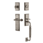 Nostalgic Warehouse New York Right Handed Sectional Single Cylinder Keyed Entry Door Handleset with F Grip and Fleur Lever for 2-3/8" Backset Doors Antique Pewter