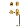 Nostalgic Warehouse Rope Right Handed Sectional Single Cylinder Keyed Entry Door Handleset with F Grip and Fleur Lever for 2-3/8" Backset Doors Lifetime Brass