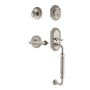 Nostalgic Warehouse Rope Right Handed Sectional Single Cylinder Keyed Entry Door Handleset with F Grip and Fleur Lever for 2-3/8" Backset Doors Satin Nickel