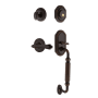 Nostalgic Warehouse Rope Right Handed Sectional Single Cylinder Keyed Entry Door Handleset with F Grip and Fleur Lever for 2-3/8" Backset Doors Timeless Bronze
