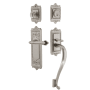 Nostalgic Warehouse Egg & Dart Left Handed Sectional Single Cylinder Keyed Entry Door Handleset with S Grip and Fleur Lever for 2-3/8" Backset Doors Satin Nickel