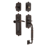 Nostalgic Warehouse Egg & Dart Left Handed Sectional Single Cylinder Keyed Entry Door Handleset with F Grip and Swan Lever for 2-3/8" Backset Doors Timeless Bronze