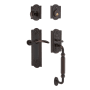 Nostalgic Warehouse Meadows Left Handed Sectional Single Cylinder Keyed Entry Door Handleset with F Grip and Swan Lever for 2-3/4" Backset Doors Timeless Bronze
