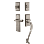 Nostalgic Warehouse New York Left Handed Sectional Single Cylinder Keyed Entry Door Handleset with S Grip and Fleur Lever for 2-3/4" Backset Doors Antique Pewter