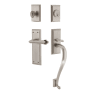 Nostalgic Warehouse New York Left Handed Sectional Single Cylinder Keyed Entry Door Handleset with S Grip and Fleur Lever for 2-3/4" Backset Doors Satin Nickel